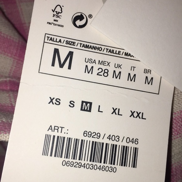 NWT Zara Pink And White Plaid Wide Leg Pants | Fashion Statement Trousers | M - Picture 5 of 7